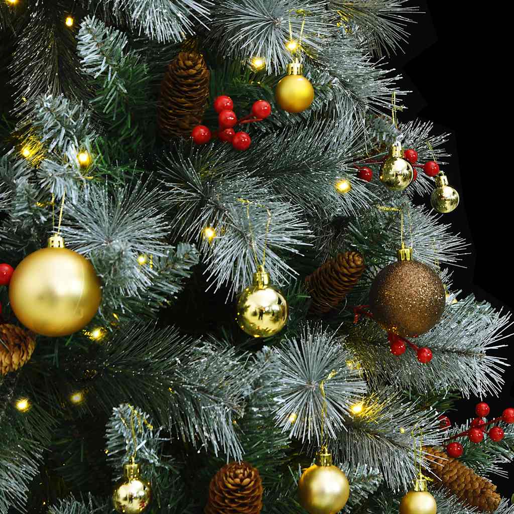 Artificial Hinged Christmas Tree 300 LEDs & Ball Set 82.7"