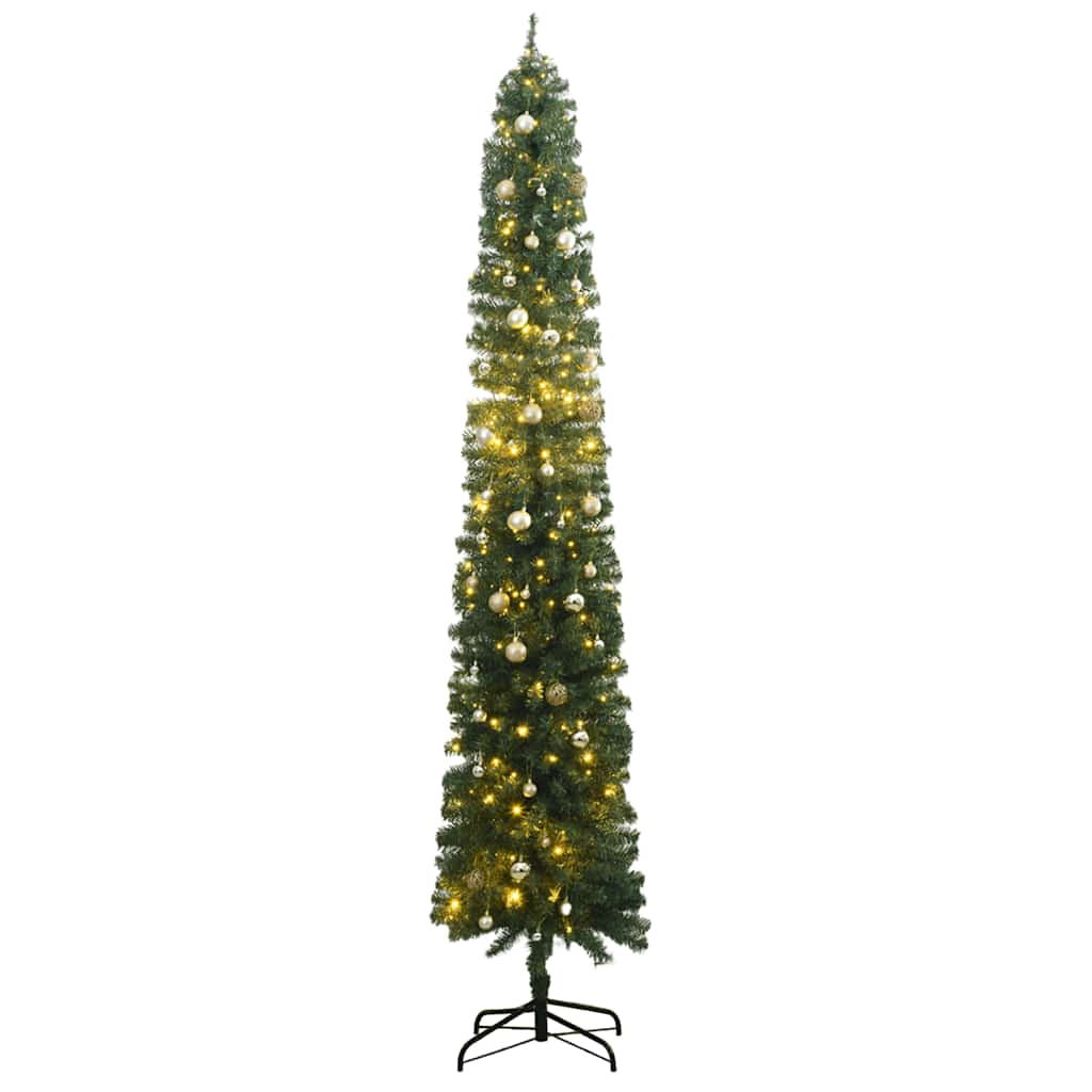 Slim Christmas Tree 300 LEDs & Ball Set 118.1"