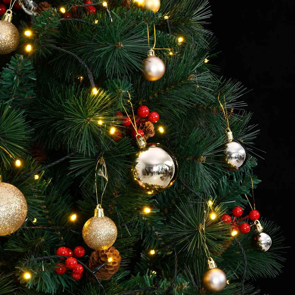 Artificial Hinged Christmas Tree 300 LEDs & Ball Set 94.5"