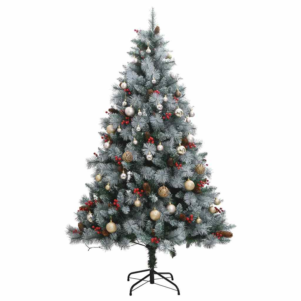Artificial Hinged Christmas Tree 300 LEDs & Ball Set 82.7"