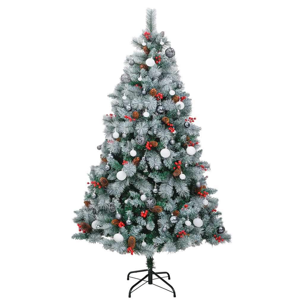 Artificial Hinged Christmas Tree 300 LEDs & Ball Set 82.7"