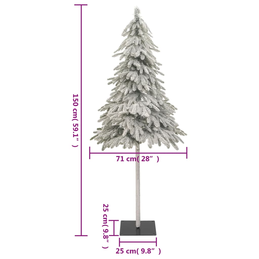 Artificial Christmas Tree White with flocked snow Polyethylene, Metal