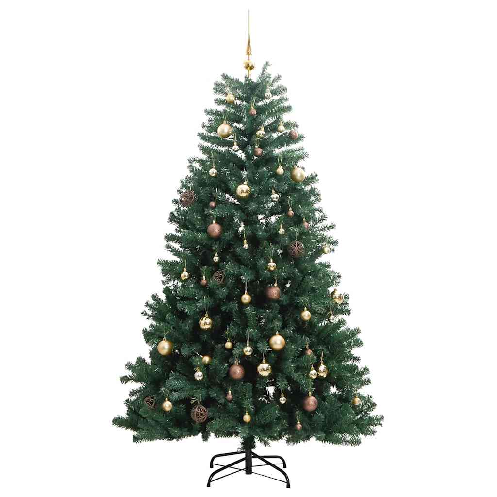 Artificial Hinged Christmas Tree 150 LEDs & Ball Set 59.1"