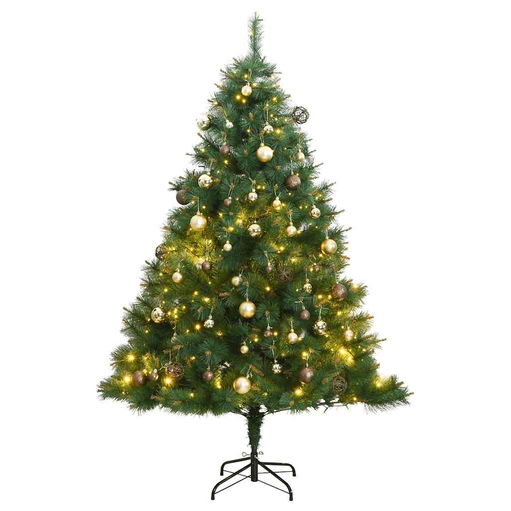 Artificial Hinged Christmas Tree 150 LEDs & Ball Set 59.1"
