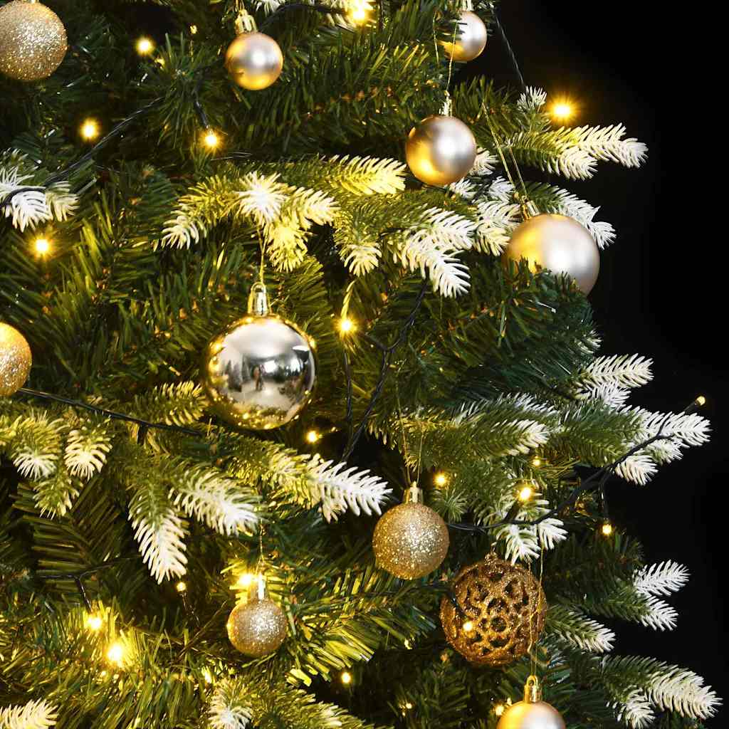 Artificial Hinged Christmas Tree 150 LEDs & Ball Set 59.1"