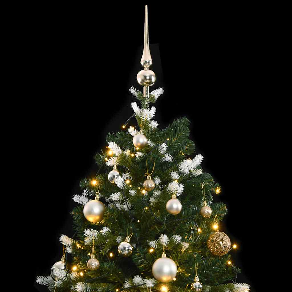 Artificial Hinged Christmas Tree 150 LEDs & Ball Set 59.1"