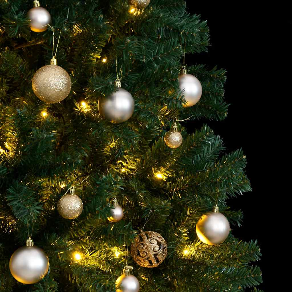 Artificial Hinged Christmas Tree 150 LEDs & Ball Set 59.1"