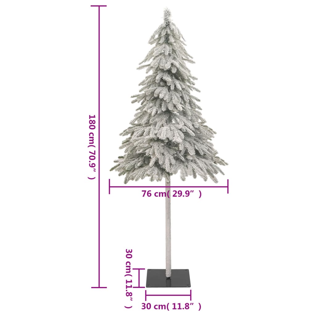 Artificial Christmas Tree White Polyethylene, Metal 71 in tall