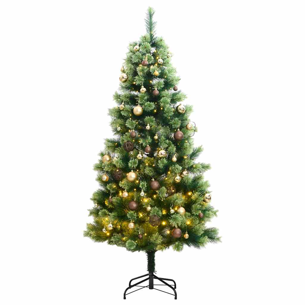 Artificial Hinged Christmas Tree 300 LEDs & Ball Set 70.9"