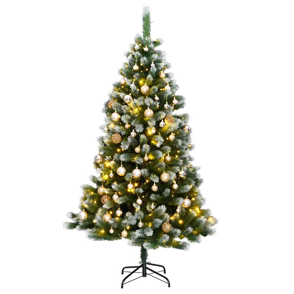 Artificial Hinged Christmas Tree 300 LEDs & Ball Set 82.7"