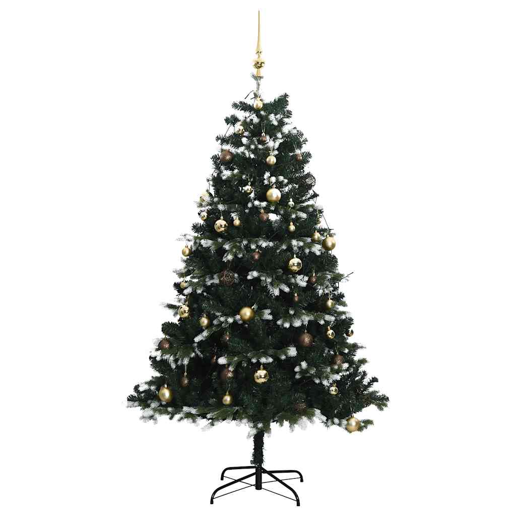Artificial Hinged Christmas Tree 300 LEDs & Ball Set 82.7"