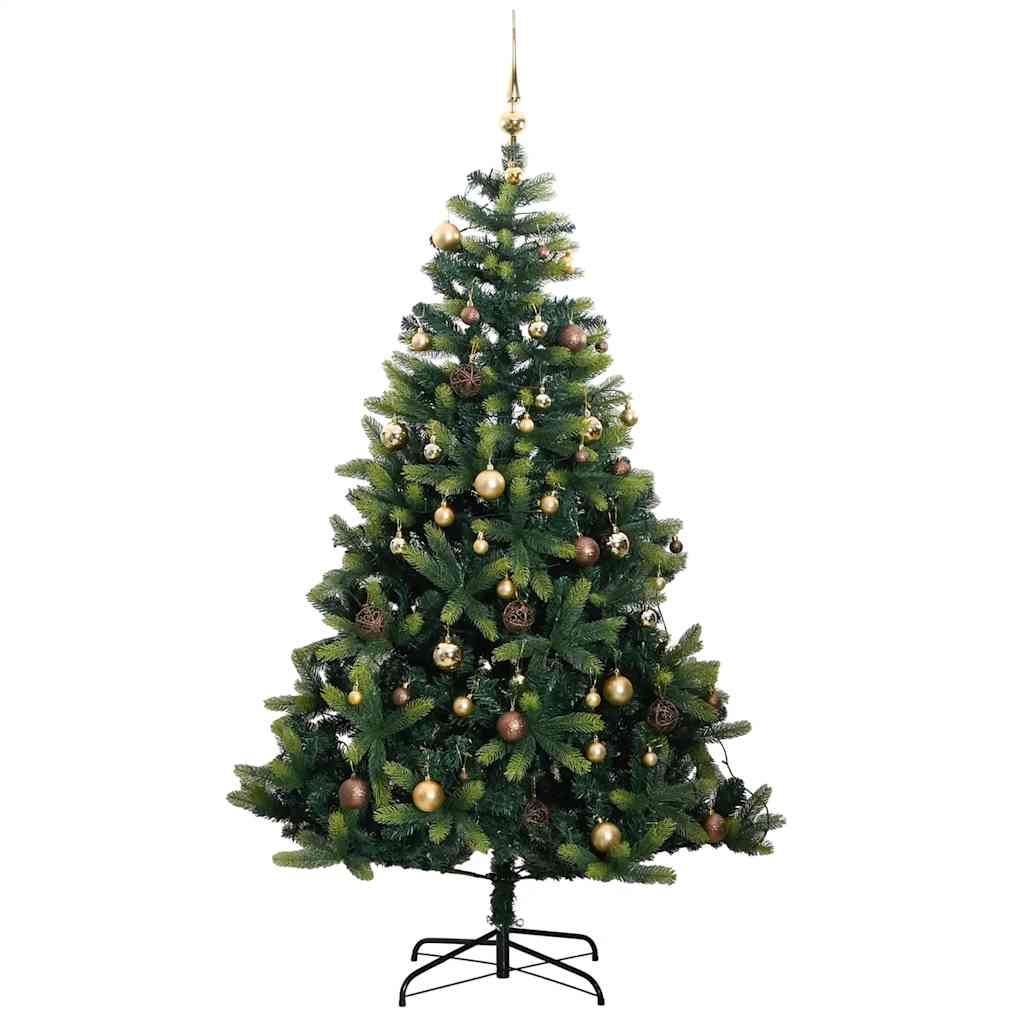 Artificial Hinged Christmas Tree 300 LEDs & Ball Set 70.9"