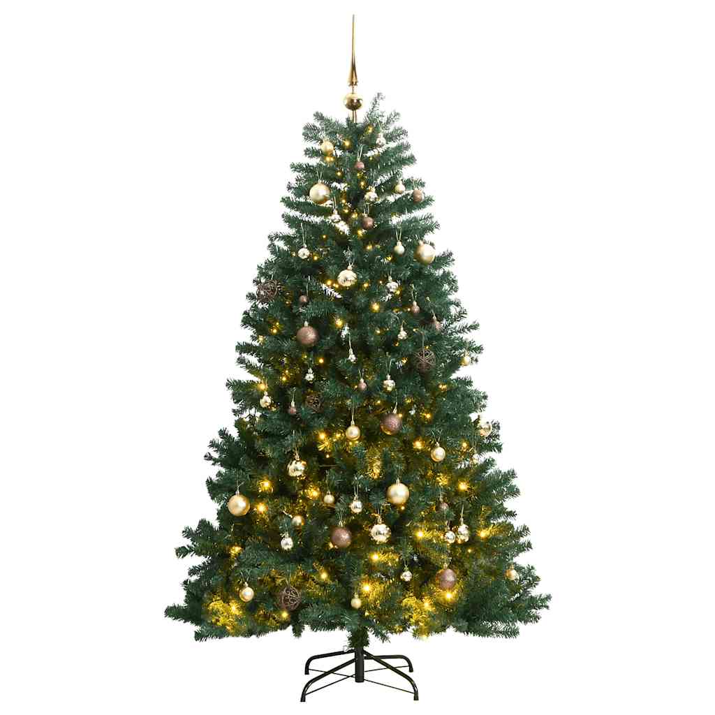 Artificial Hinged Christmas Tree 300 LEDs & Ball Set 118.1"