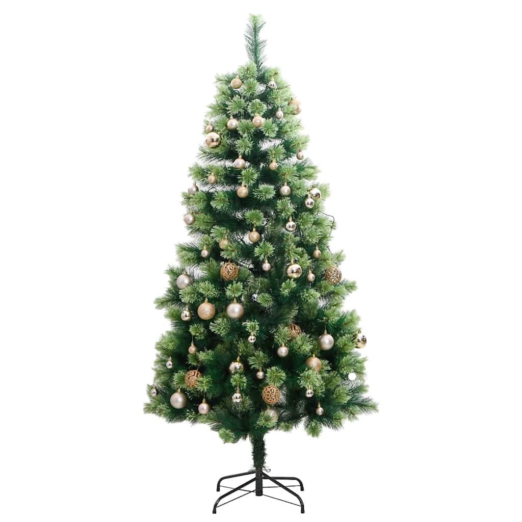 Artificial Hinged Christmas Tree 300 LEDs & Ball Set 70.9"
