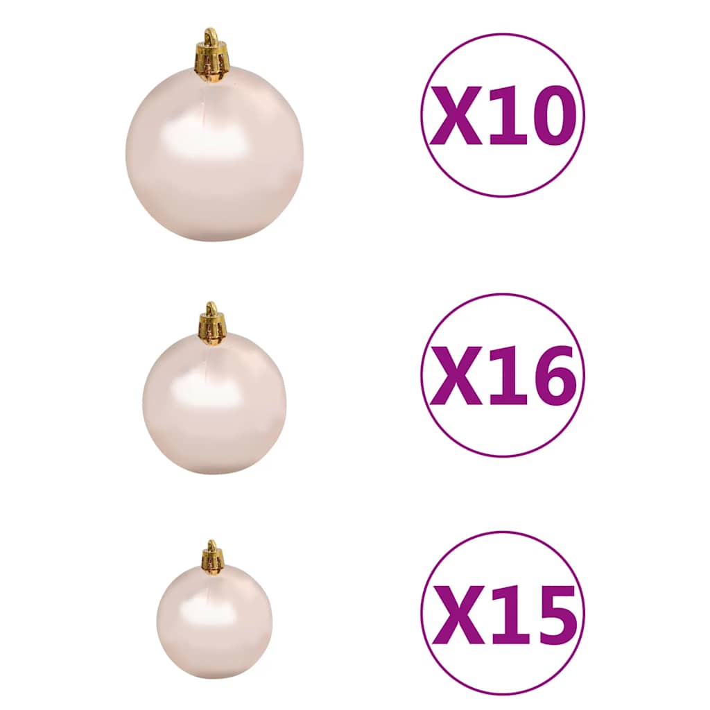 Artificial Hinged Christmas Tree 300 LEDs & Ball Set 82.7"
