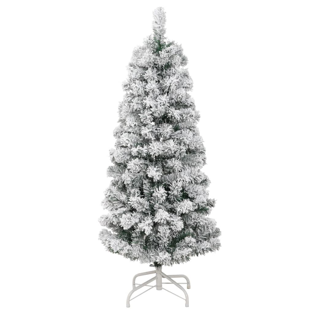 Artificial Hinged Christmas Tree Green and white PVC, Iron Medium