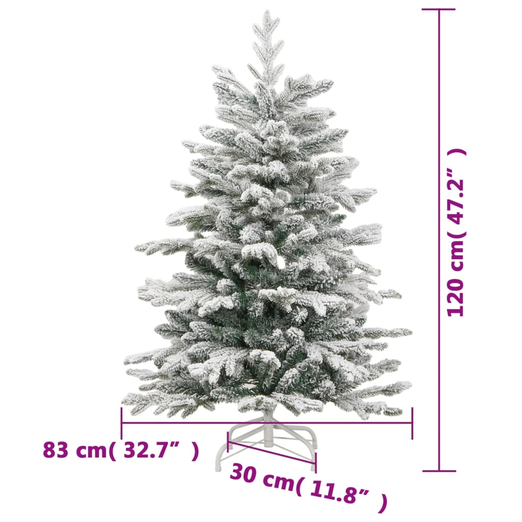 Artificial Hinged Christmas Tree Green and white PVC, PE, Iron