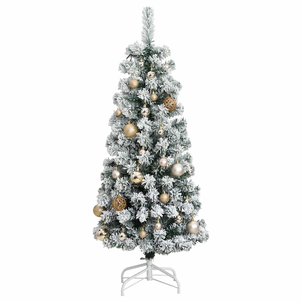 Artificial Hinged Christmas Tree 150 LEDs & Ball Set 47.2"