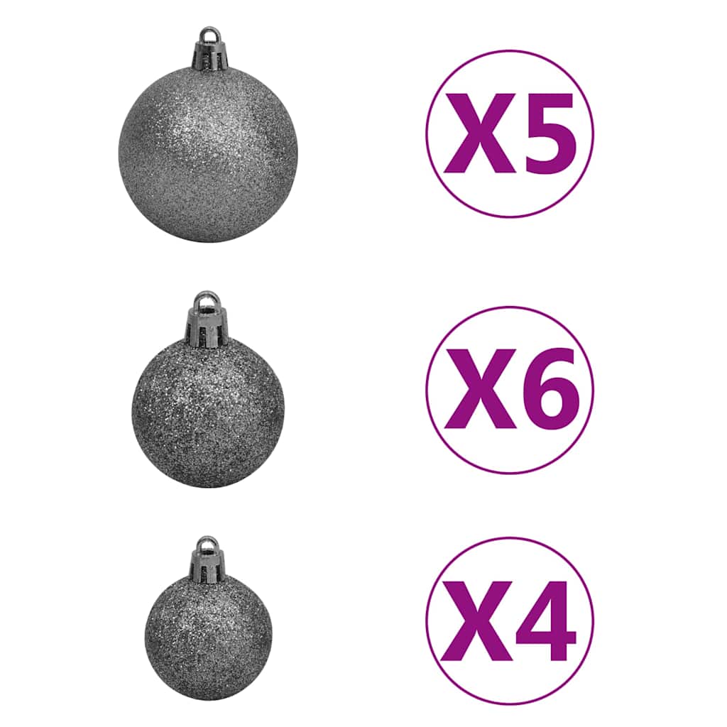 Artificial Hinged Christmas Tree 150 LEDs & Ball Set 59.1"