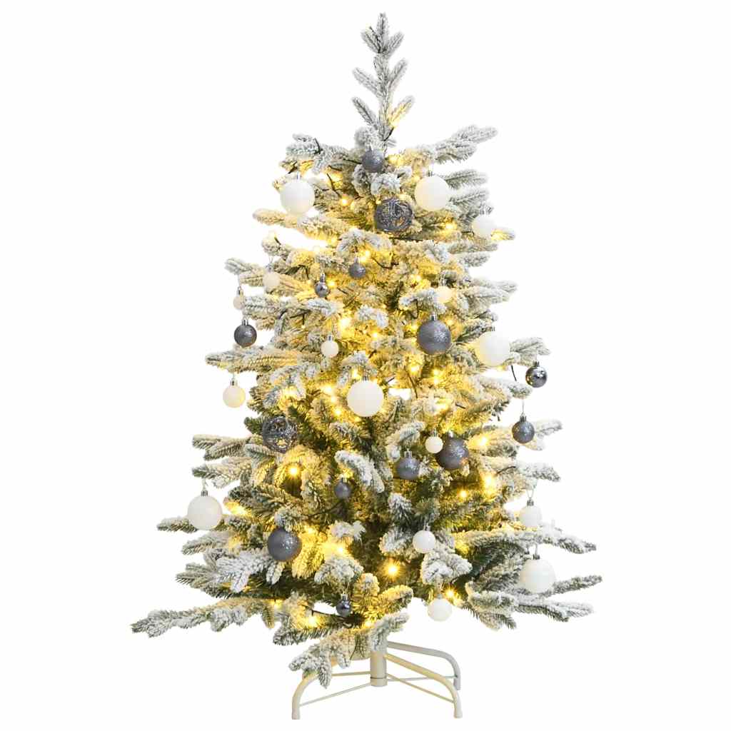 Artificial Hinged Christmas Tree Green and white PVC, PE, Iron