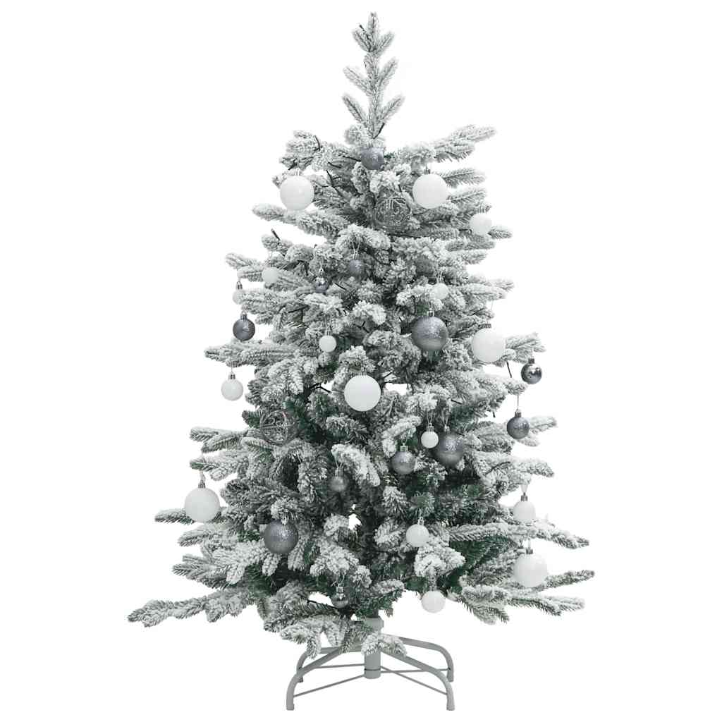 Artificial Hinged Christmas Tree Green and white PVC, PE, Iron