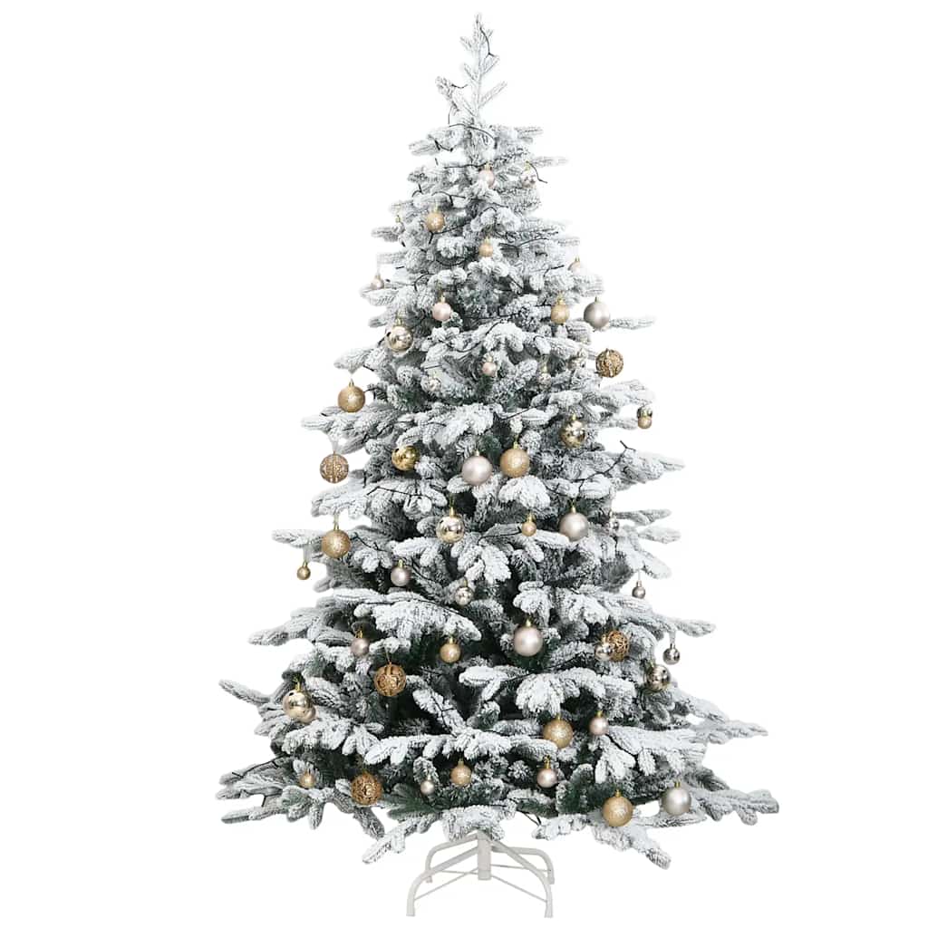 Artificial Hinged Christmas Tree Green and white PVC, PE, iron