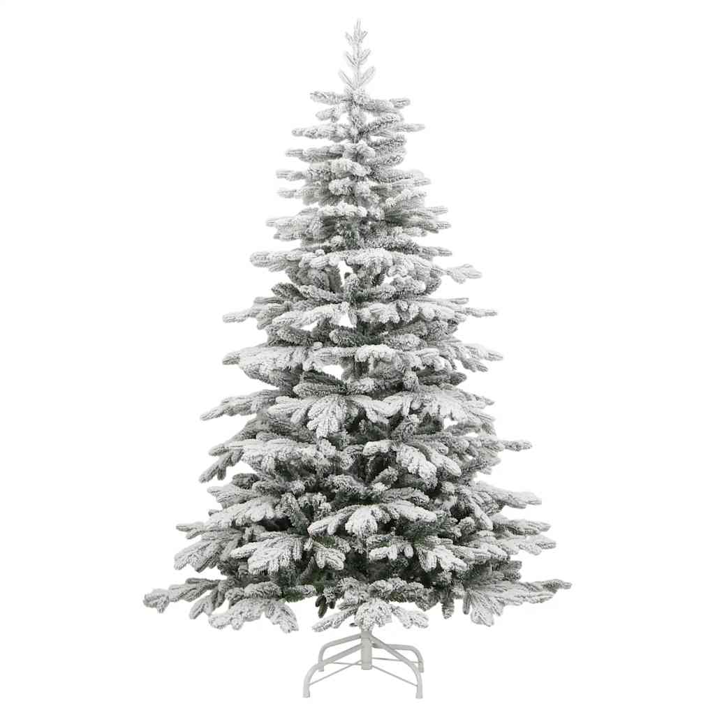 Artificial Hinged Christmas Tree Green and white PVC Extra tall