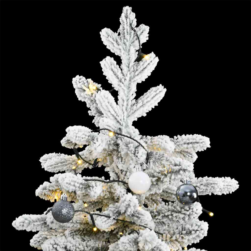 Artificial Hinged Christmas Tree Green and White PVC, PE, Iron