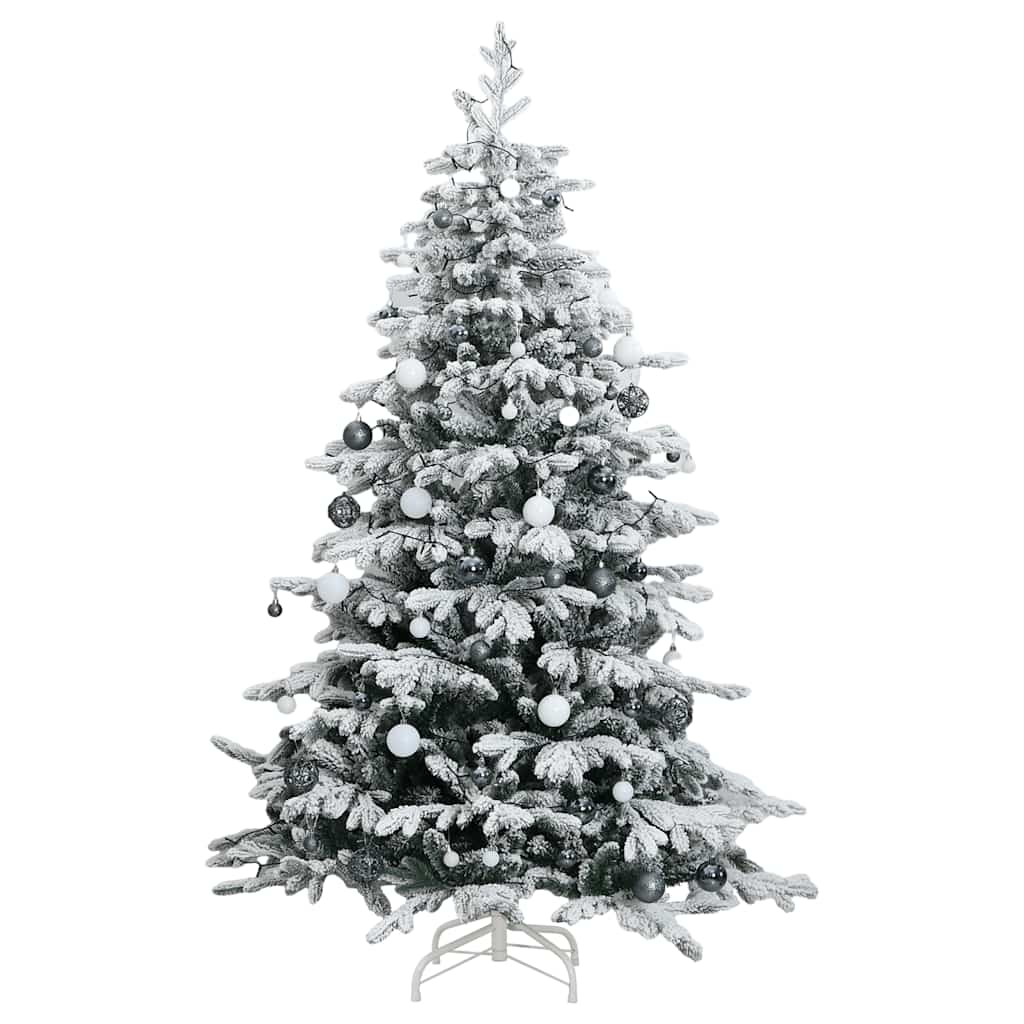 Artificial Hinged Christmas Tree Green and White PVC, PE, Iron