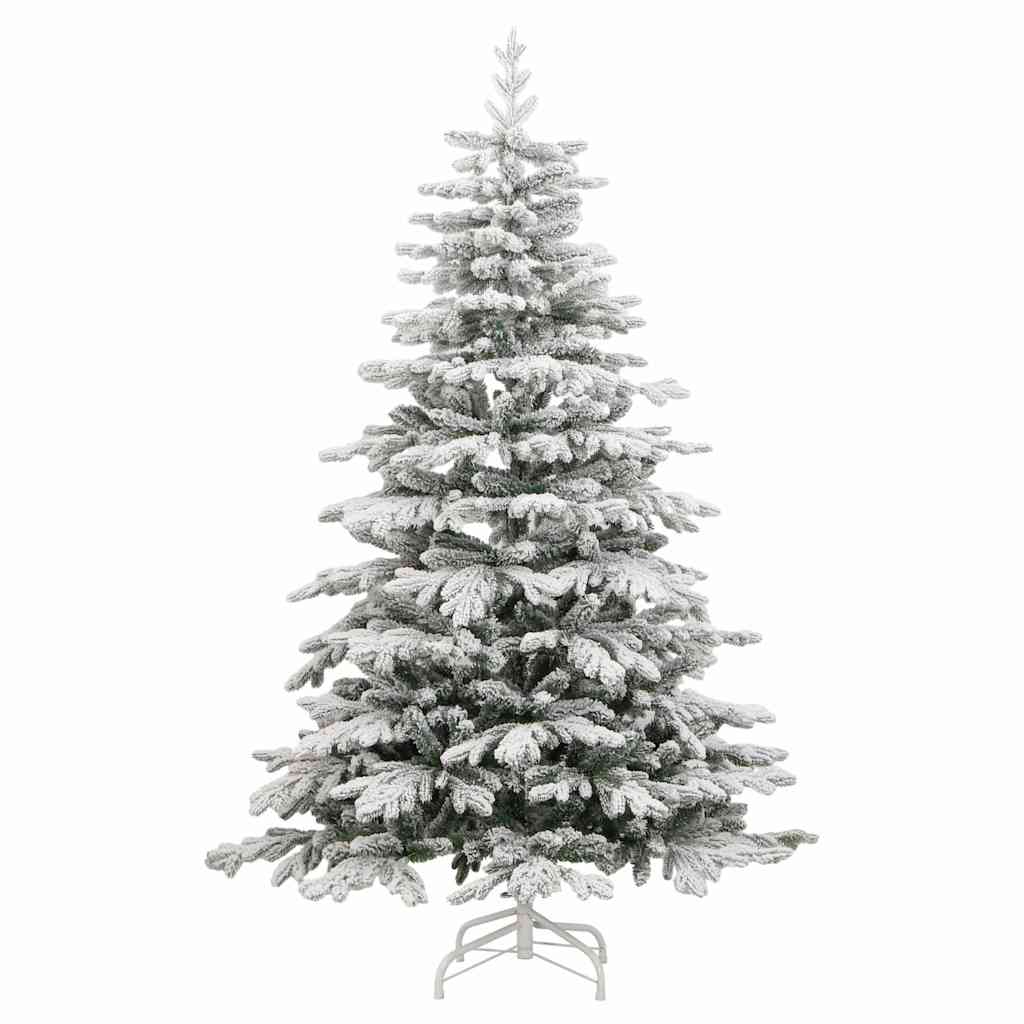 Artificial Hinged Christmas Tree Green and White PVC, PE, Iron