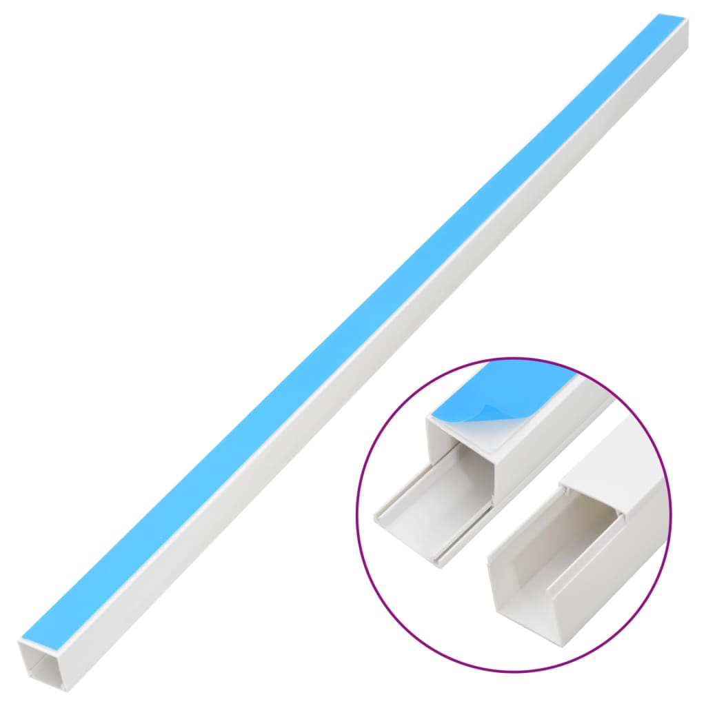 Cable Trunking Self-Adhesive 0.98"x0.98" 98.4' PVC