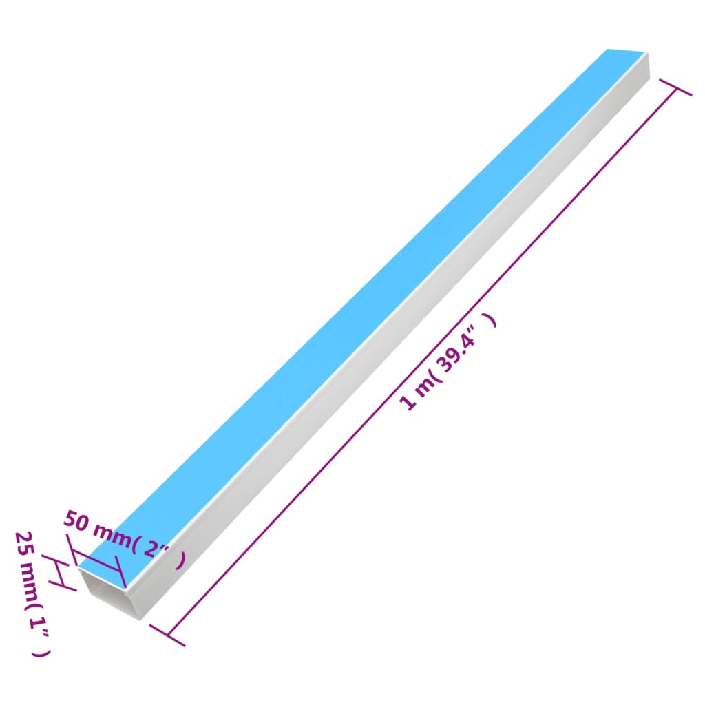 Cable Trunking Self-Adhesive 2"x1" 98.4' PVC