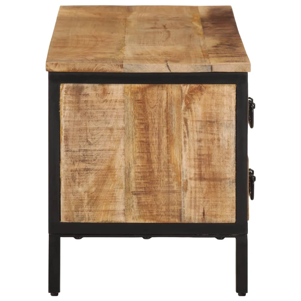 TV Cabinet Natural Solid mango wood with a natural finish, iron