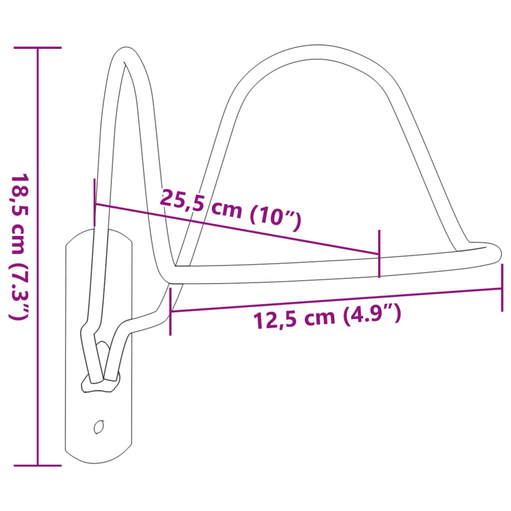Helmet Rack Black Steel Wall-Mounted Helmet Rack Other