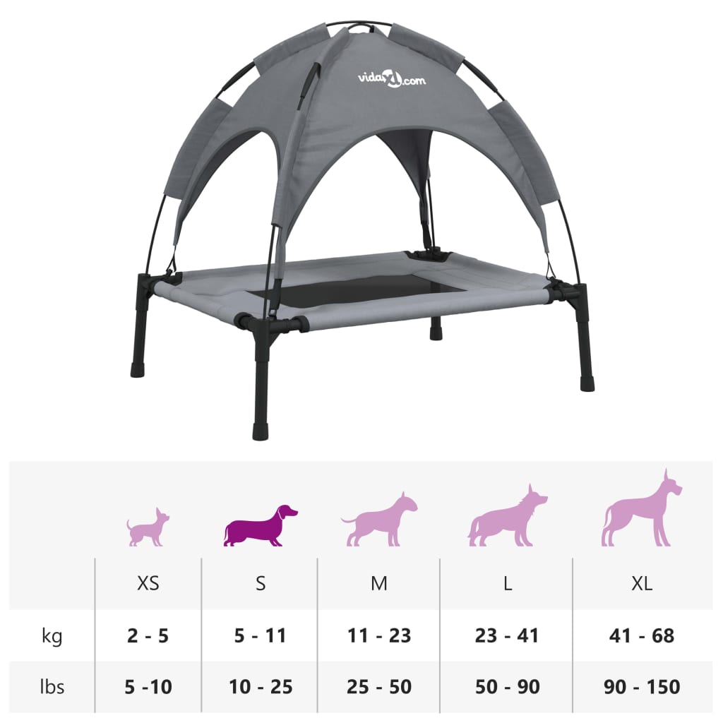 Dog Bed Anthracite 600D Oxford fabric and textilene Medium