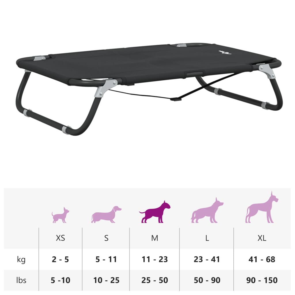 Dog Bed Anthracite 600D Oxford fabric and powder-coated steel