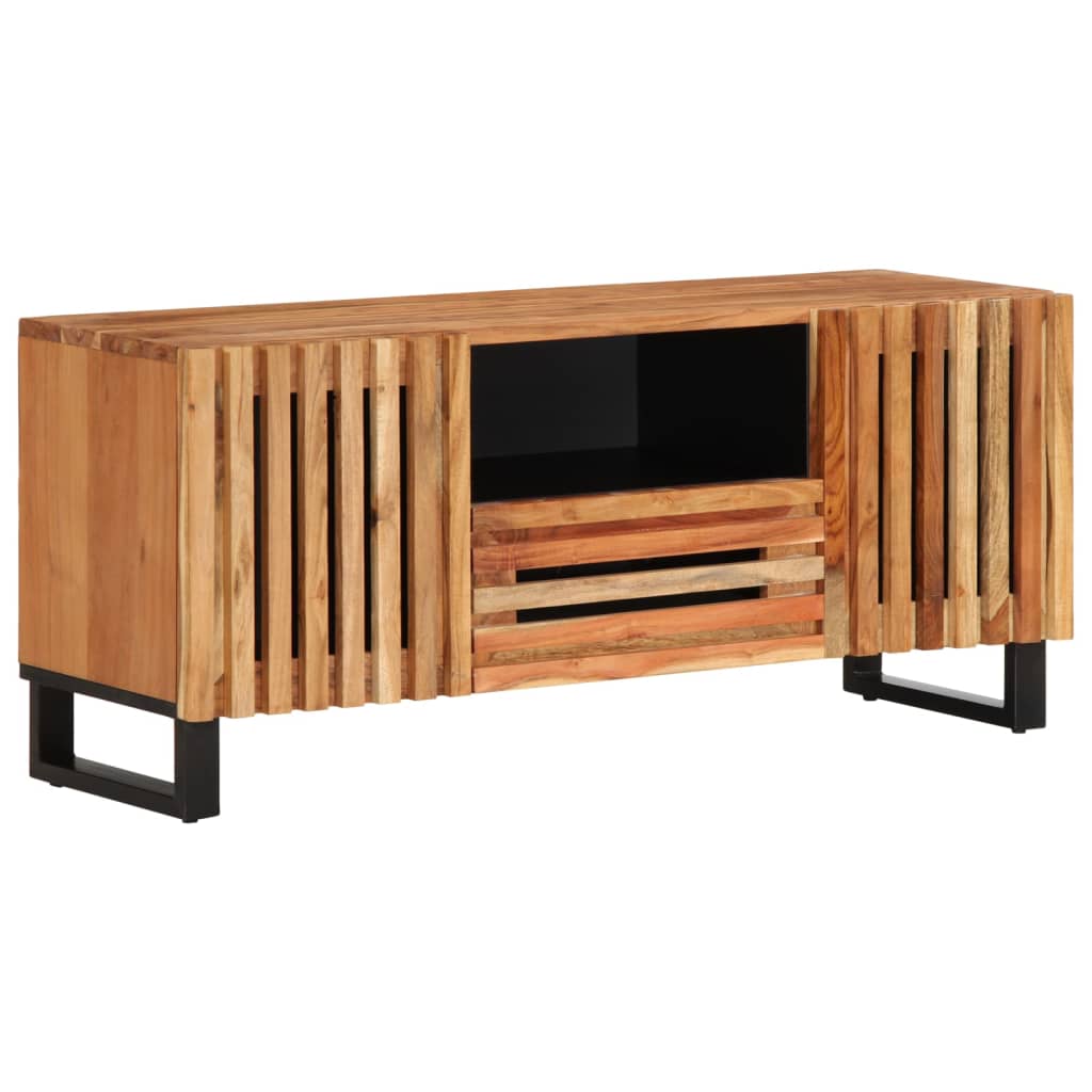 TV Cabinet Wooden and black steel Solid acacia wood, steel