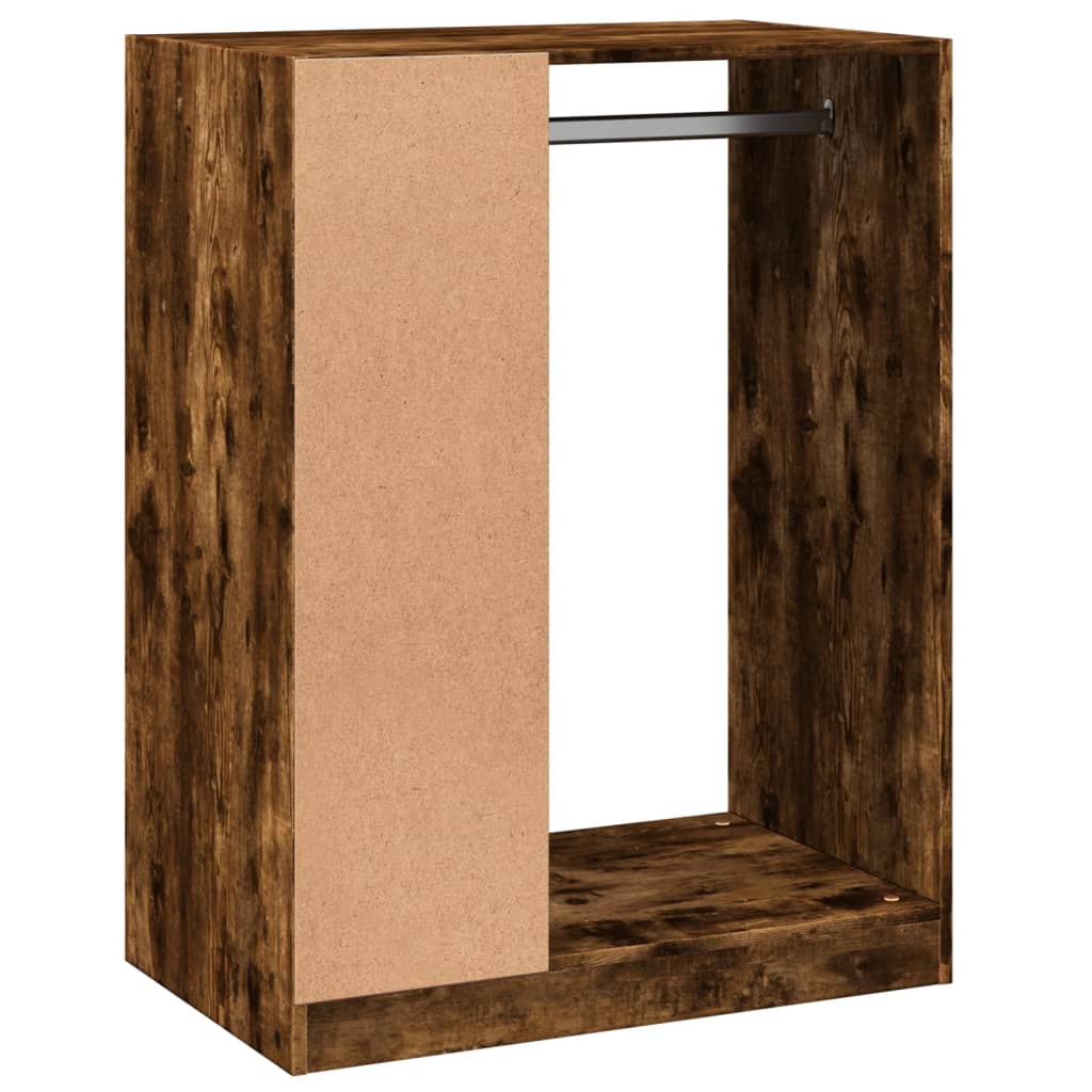 Wardrobe Smoked Oak Engineered Wood Medium Wardrobe Rectangular
