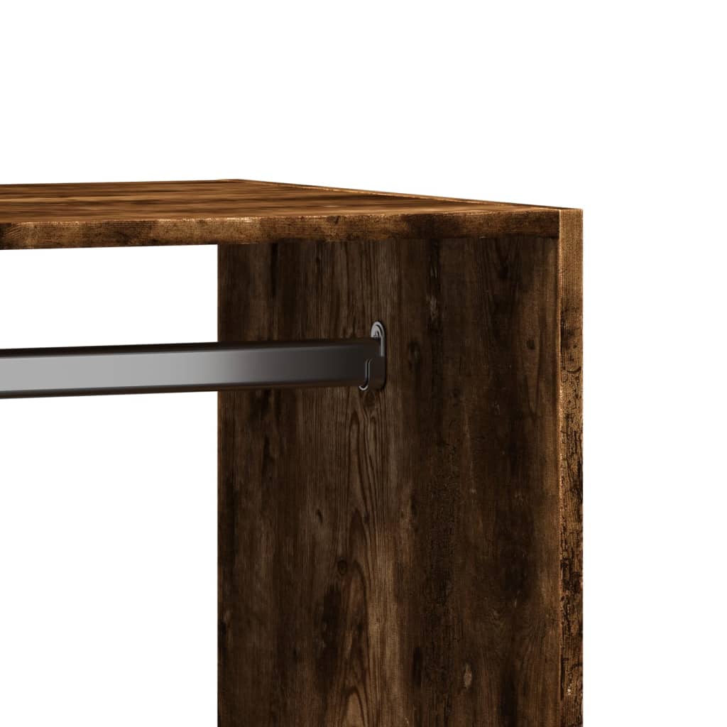 Wardrobe Smoked Oak Engineered Wood Medium Wardrobe Rectangular