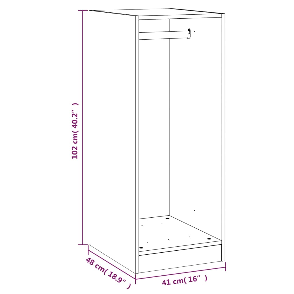 Wardrobe Concrete grey Engineered wood Compact Wardrobe