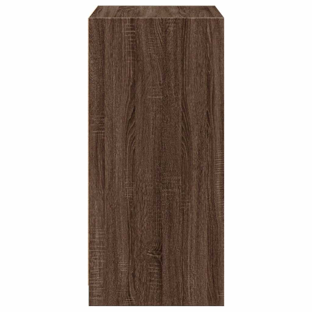 Wardrobe Brown Oak Engineered Wood Compact Wardrobe Rectangular
