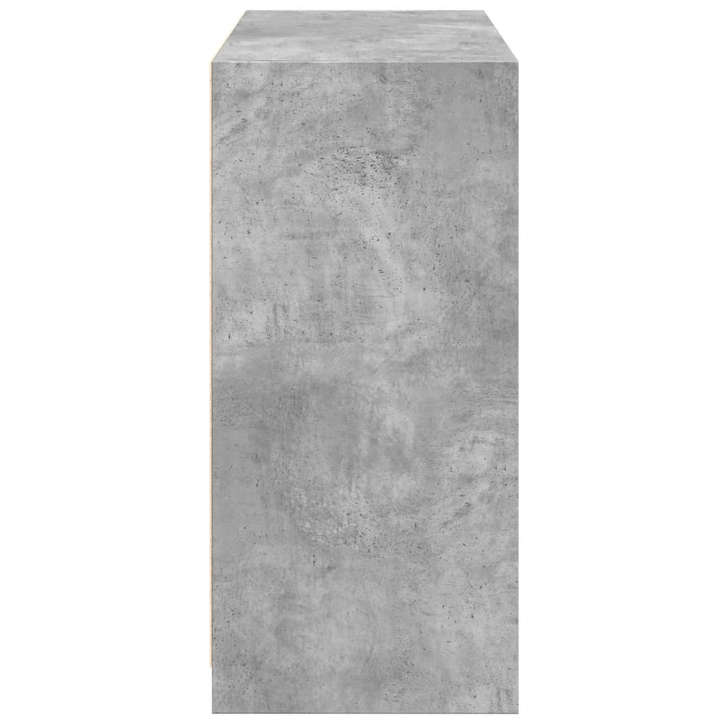 Wardrobe Concrete Grey Engineered Wood Wardrobe Rectangular
