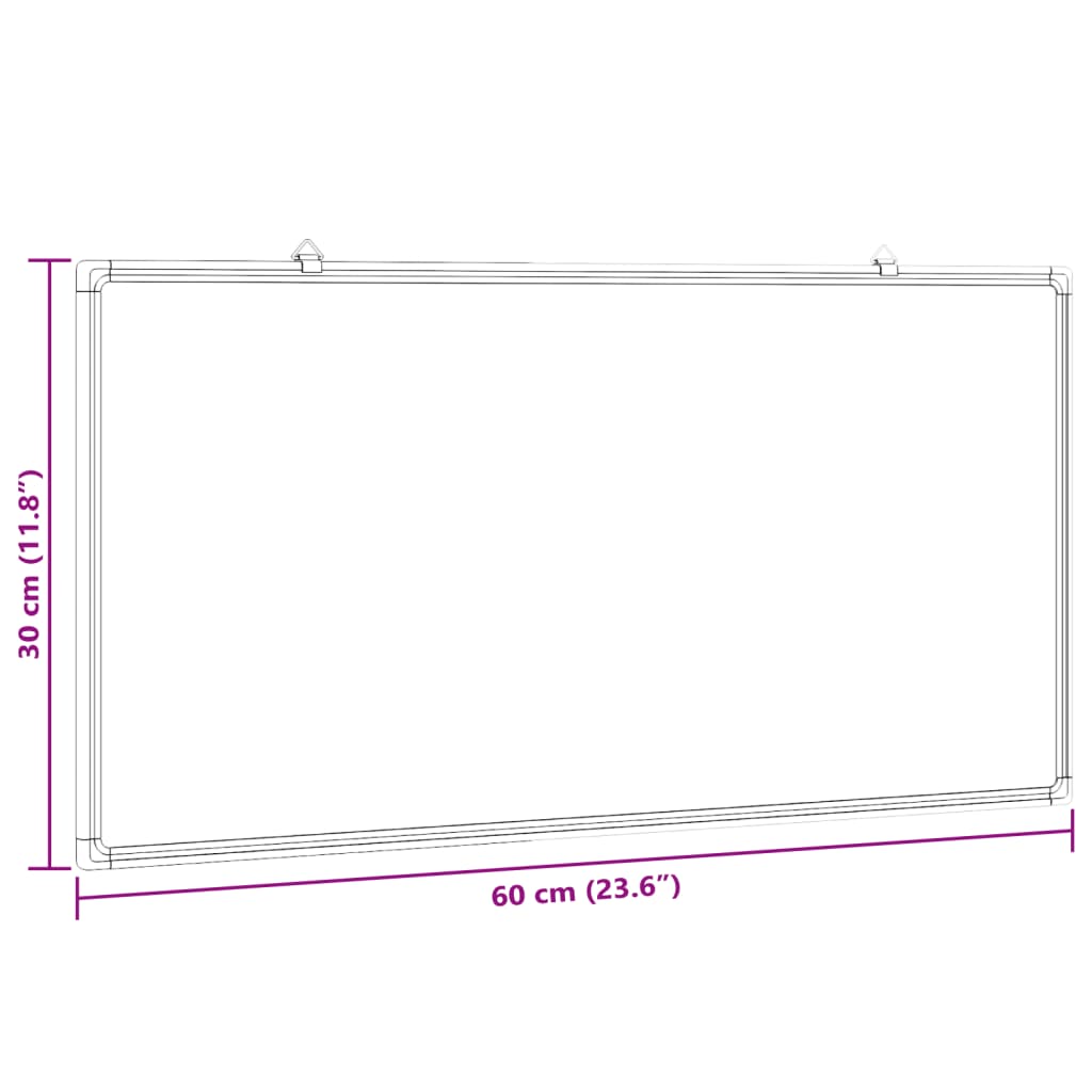 Magnetic Whiteboard 23.6"x11.8"x0.7" Aluminum