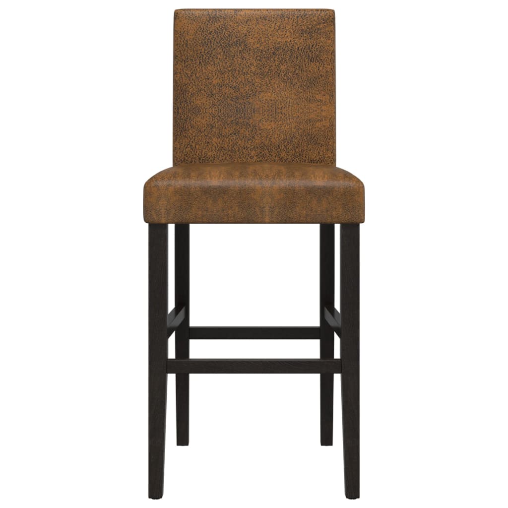 Bar Chair Brown and Black Solid rubber wood, fabric (100% polyester)