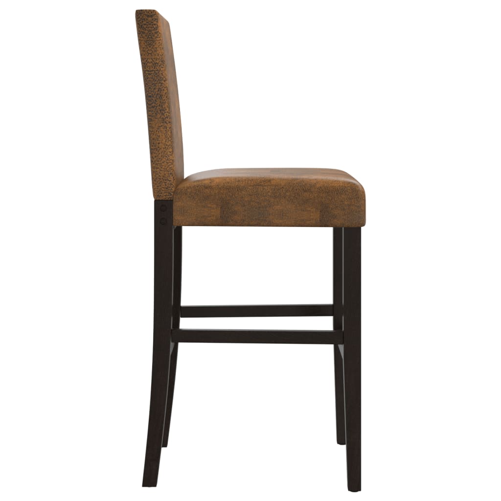 Bar Chair Brown and Black Solid rubber wood, fabric (100% polyester)