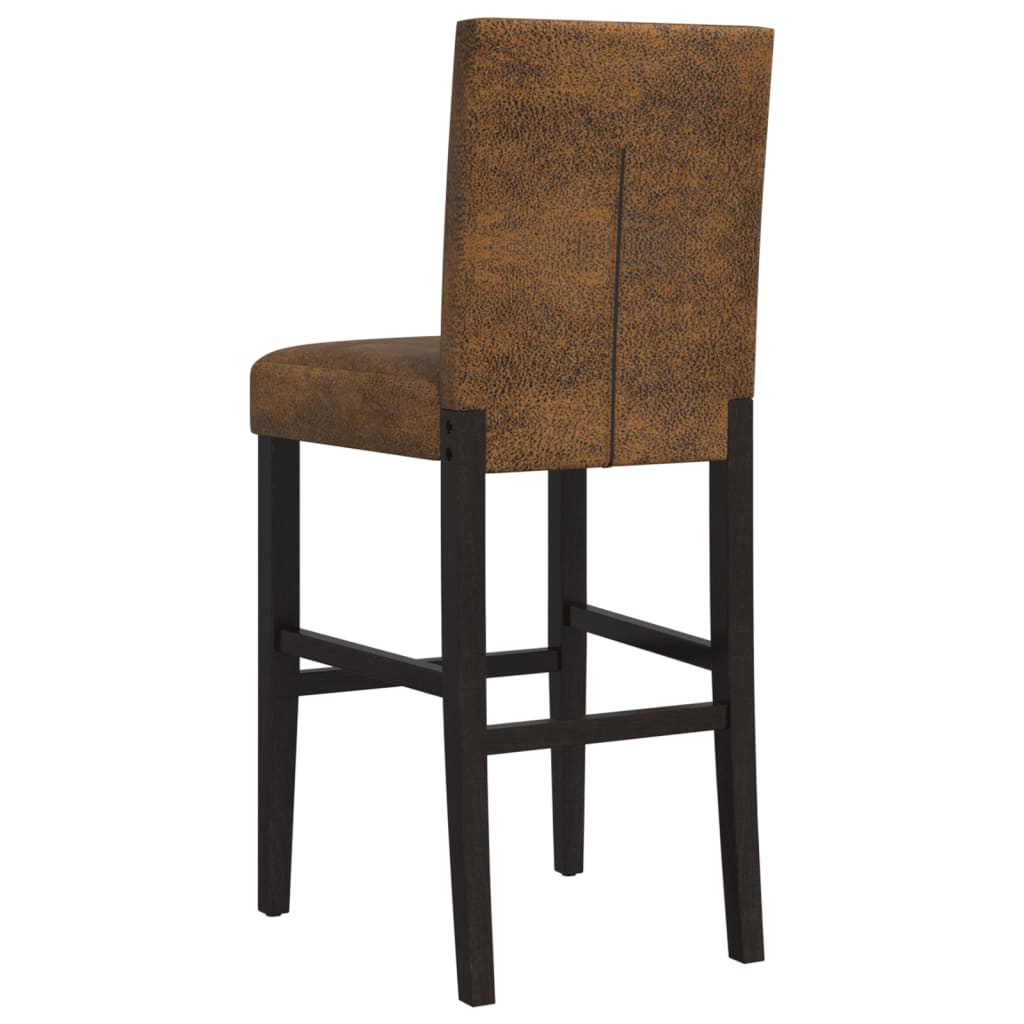 Bar Chair Brown and Black Solid rubber wood, fabric (100% polyester)