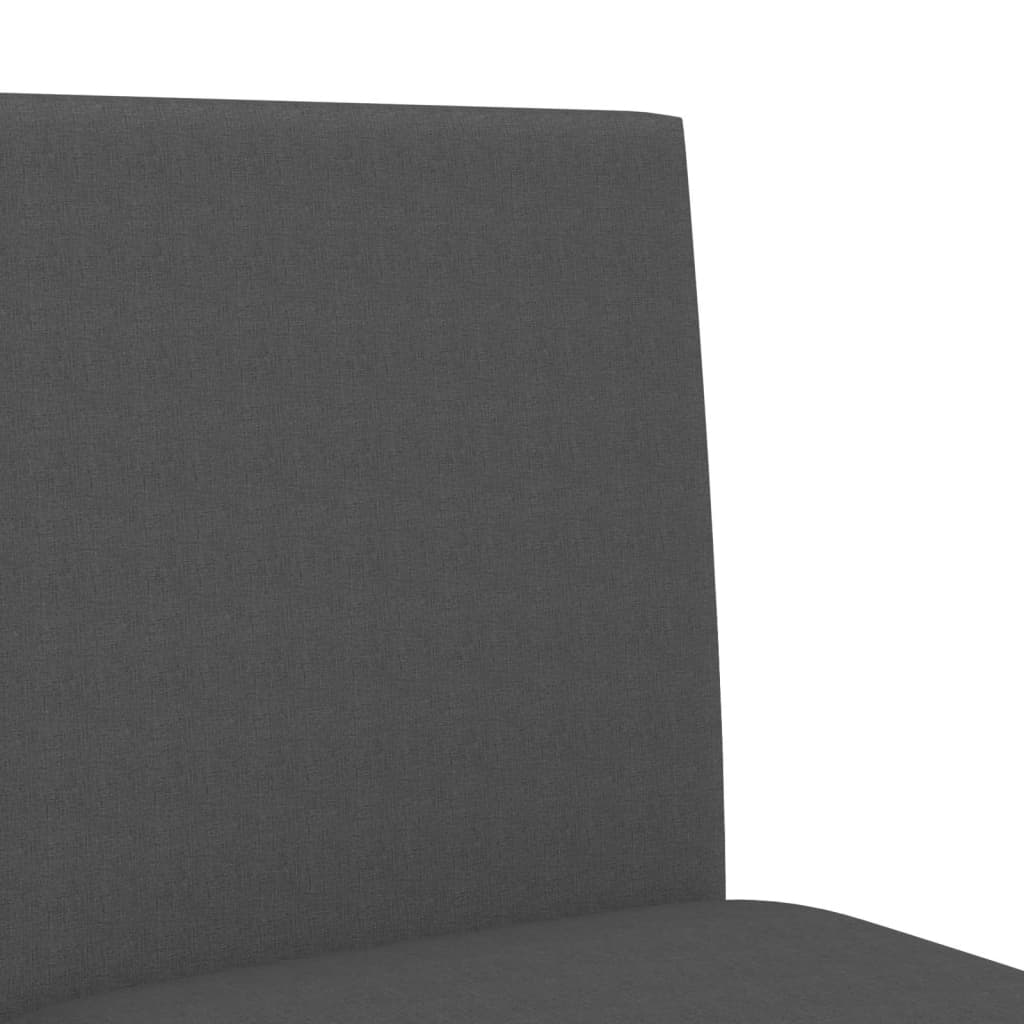 Bar Chair Dark Grey Solid Rubber Wood, Fabric (100% Polyester), Foam