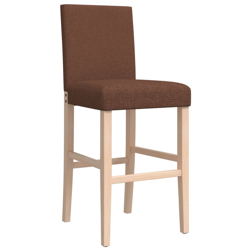 Bar Chair Brown Solid rubber wood, fabric (100% polyester), foam