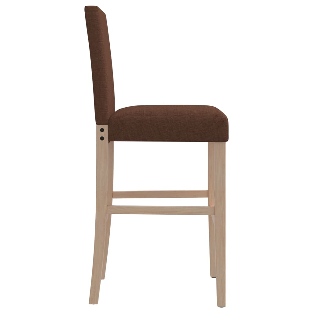 Bar Chair Brown Solid rubber wood, fabric (100% polyester), foam