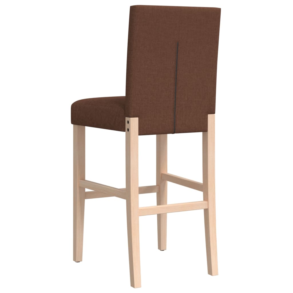 Bar Chair Brown Solid rubber wood, fabric (100% polyester), foam